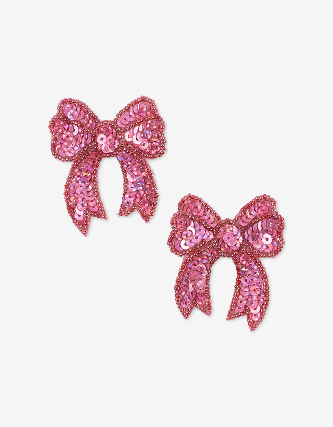 Girls 2 Pack Sequin Bow Hair Clip Set in Pink
