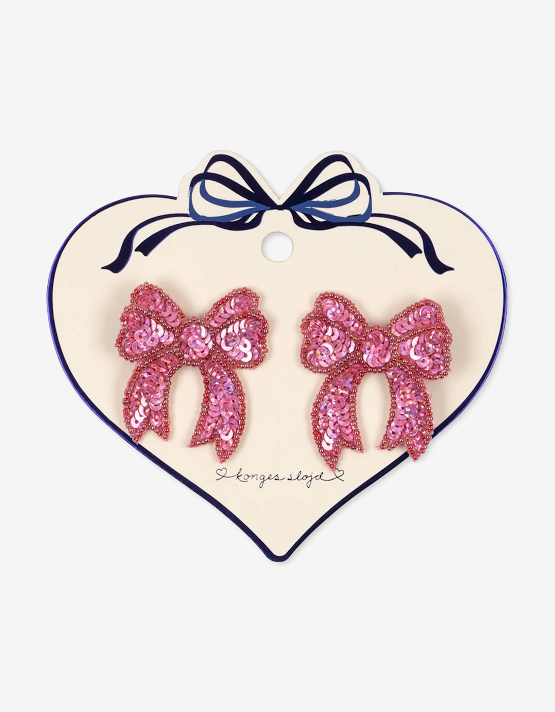 Girls 2 Pack Sequin Bow Hair Clip Set in Pink, 4 of 3