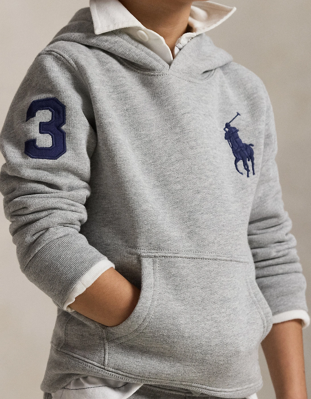 Boys Logo Hoodie in Grey