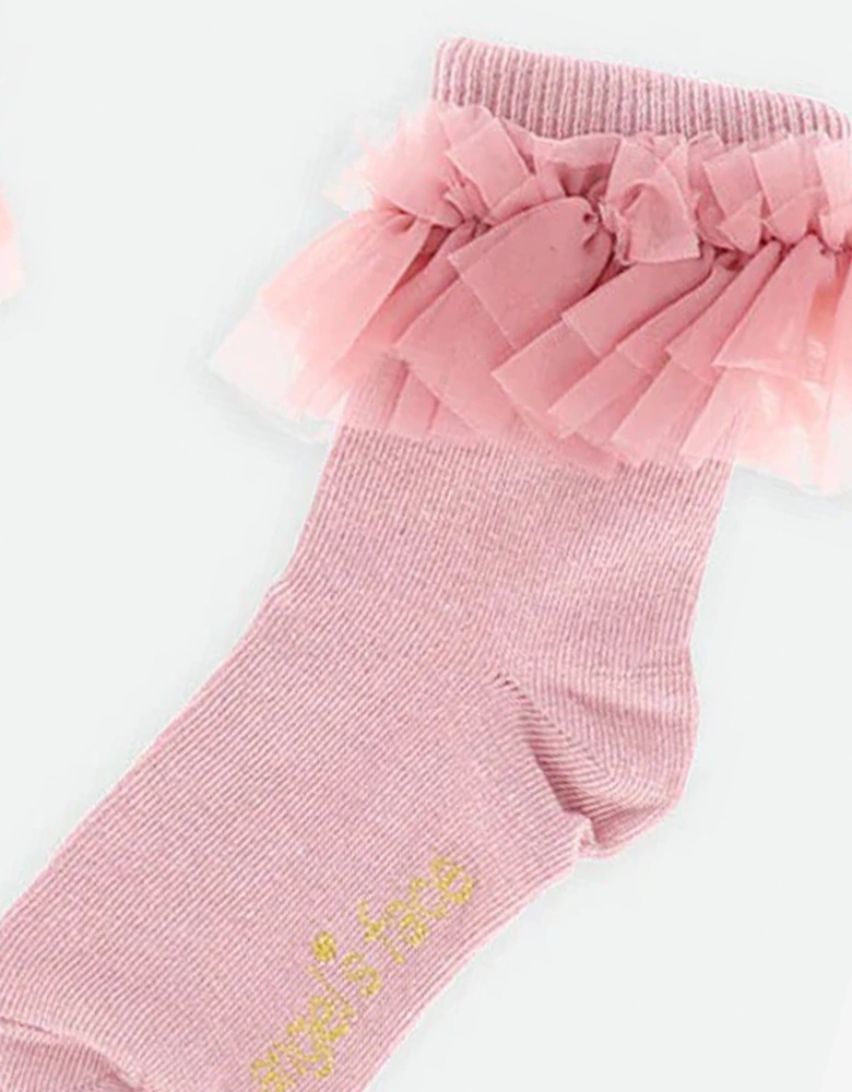 Angels Face Girls Frilly Socks in Pink
