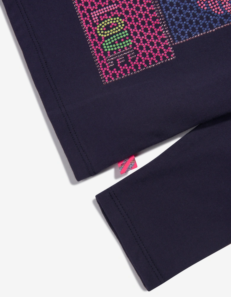 Billieblush Girls Long Sleeve T-Shirt in Navy