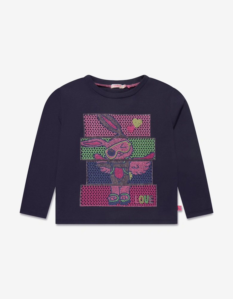Billieblush Girls Long Sleeve T-Shirt in Navy