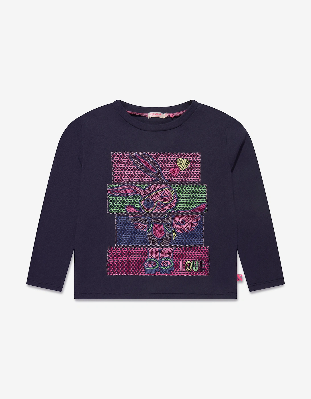 Billieblush Girls Long Sleeve T-Shirt in Navy, 5 of 4