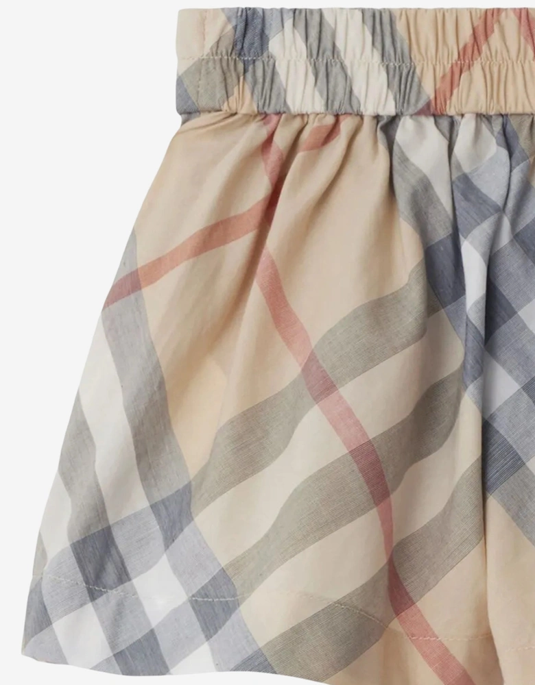 Baby Girls Marcy Check Shorts in Beige