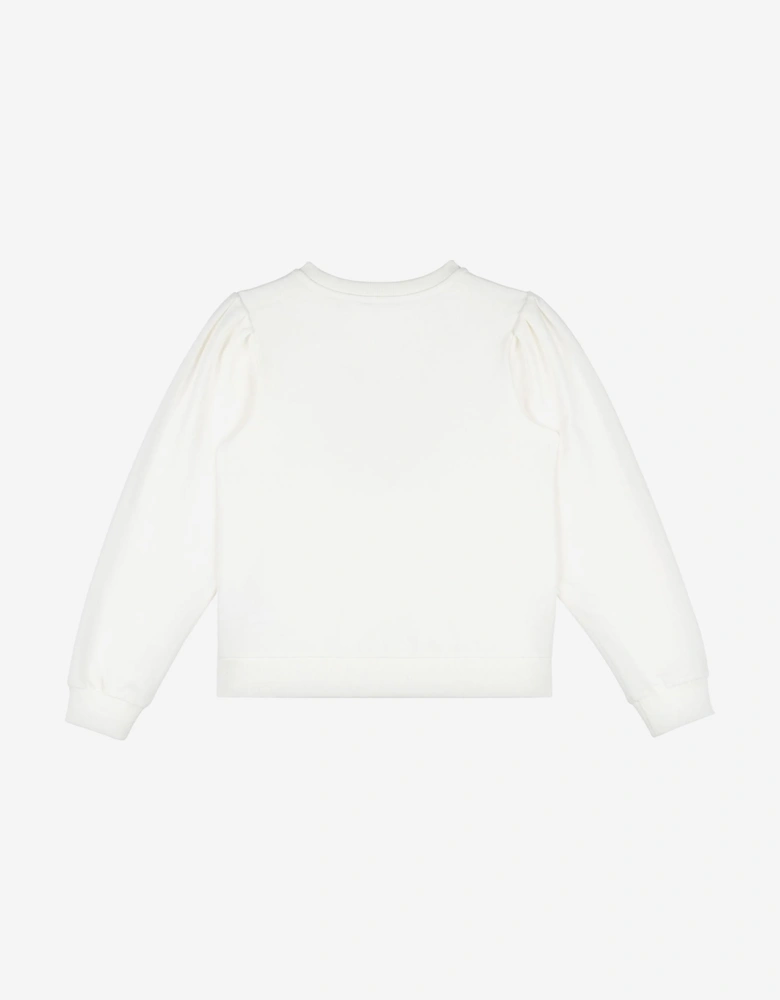 Girls Heart Logo Sweatshirt in Ivory