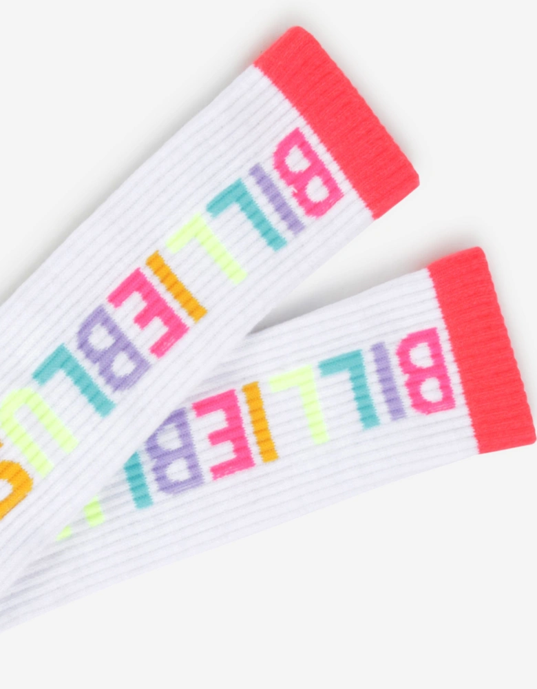 Billieblush Girls Logo High Socks in White