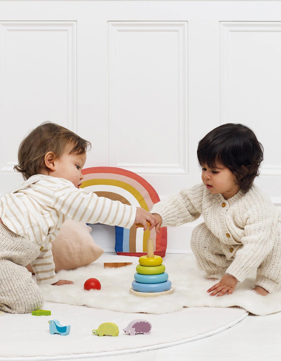 Rainbow Stacking Tower-7 Piece (W:11.5 x D:11.5 x H:18cm)