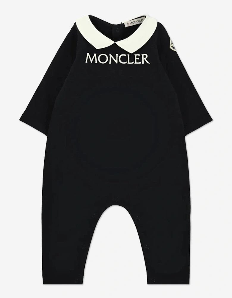 Baby Logo Romper in Navy