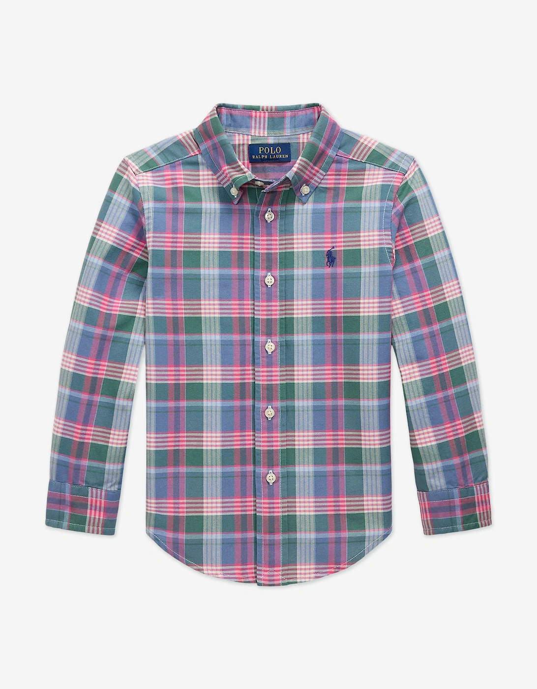Boys Classic Oxford Checked Shirt in Multicolour, 6 of 5