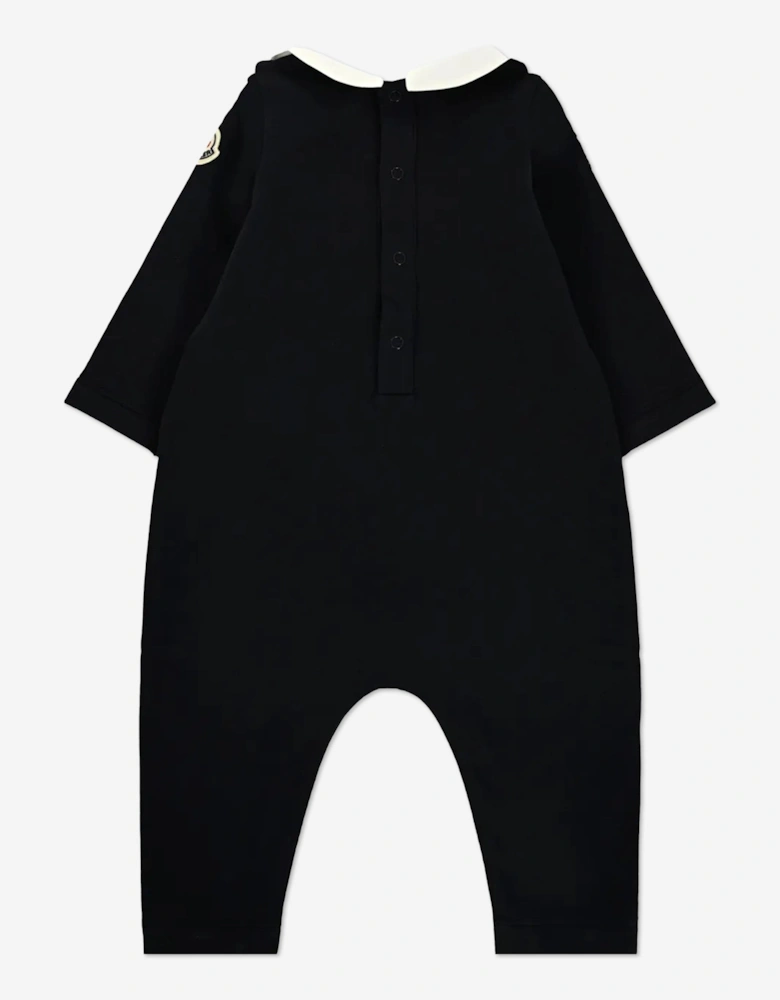 Baby Logo Romper in Navy