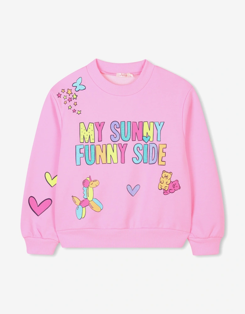 Billieblush Girls Illustrated Sweatshirt in Pink