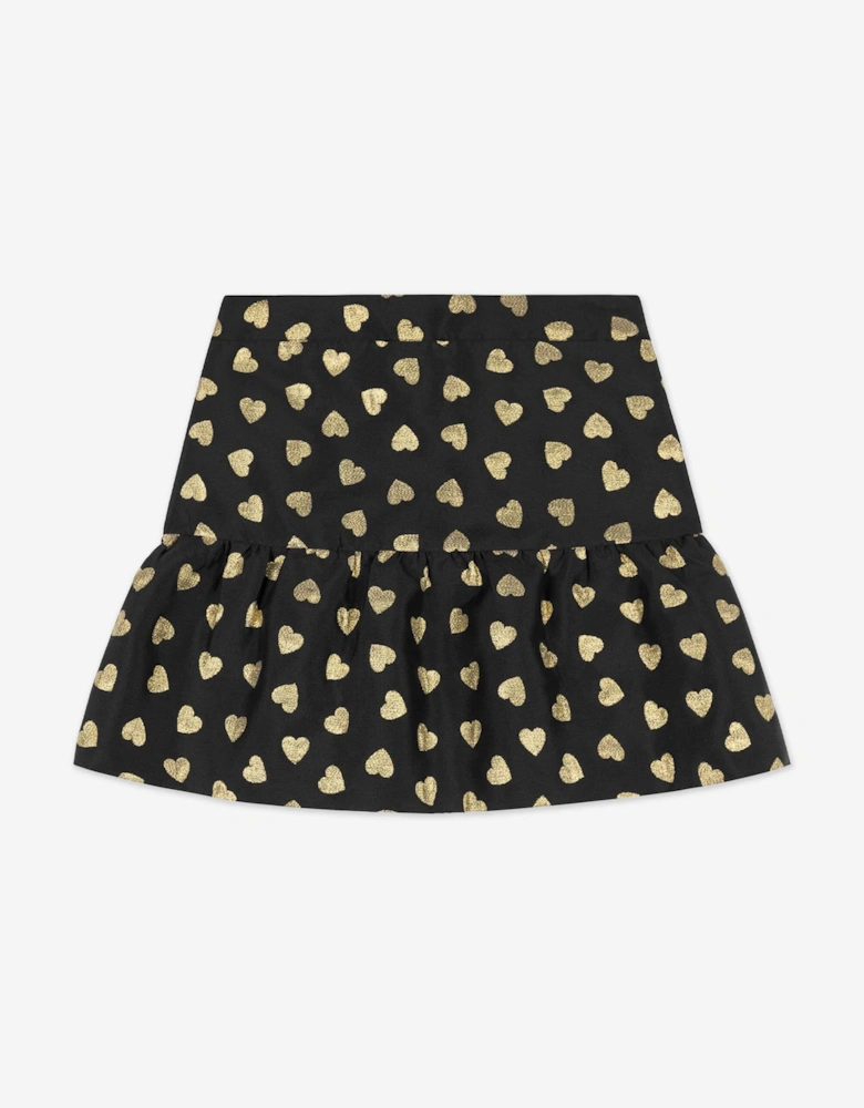 Girls Hearts Skirt in Black