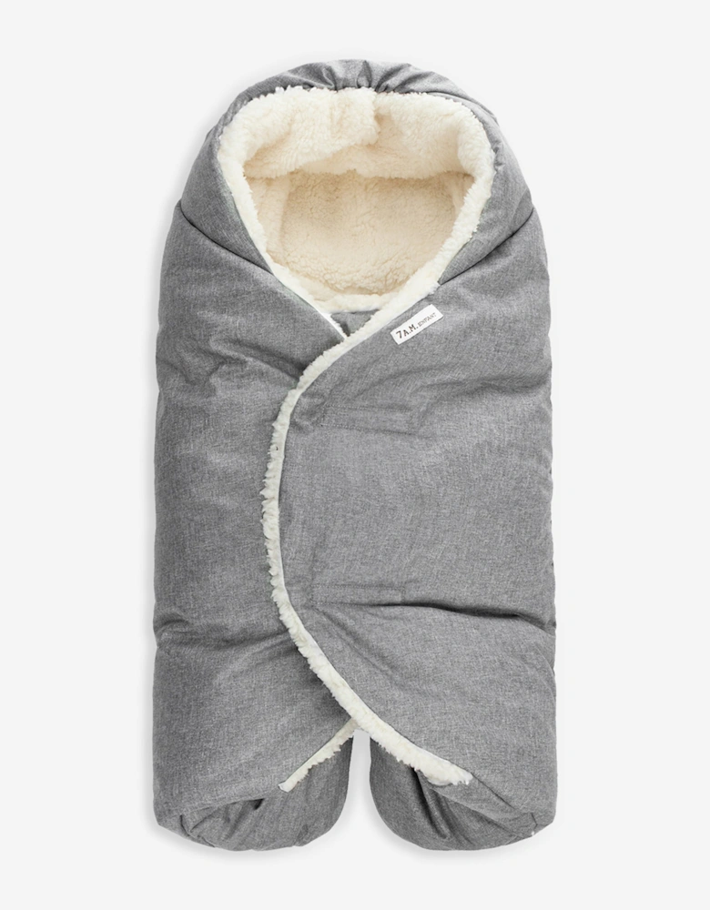 7AM Enfant Baby Nido Duvet Wrap in Grey