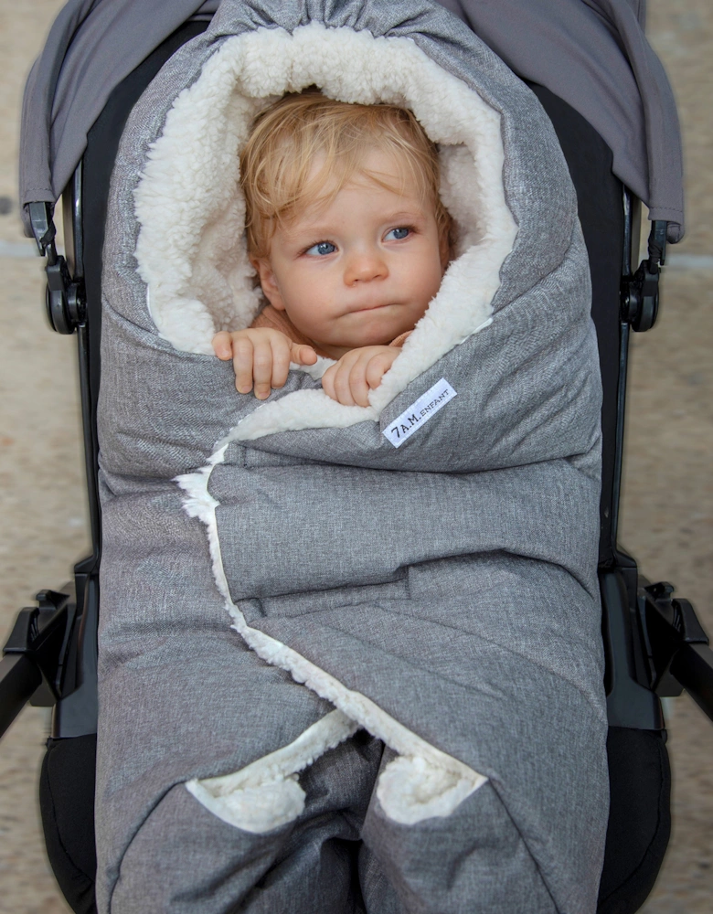 7AM Enfant Baby Nido Duvet Wrap in Grey
