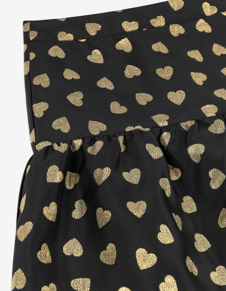Girls Hearts Skirt in Black
