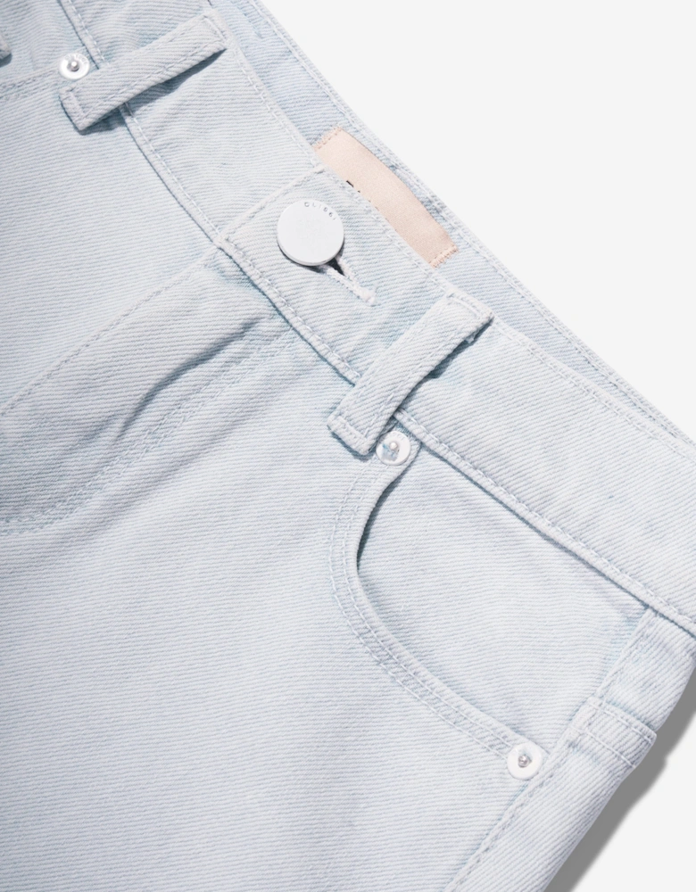 Girls Jenny Denim Fur Mini Skirt in Blue