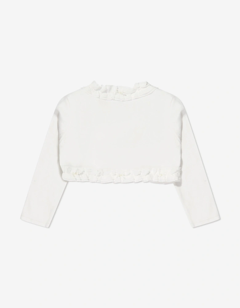 Girls Frilly Bolero in Ivory