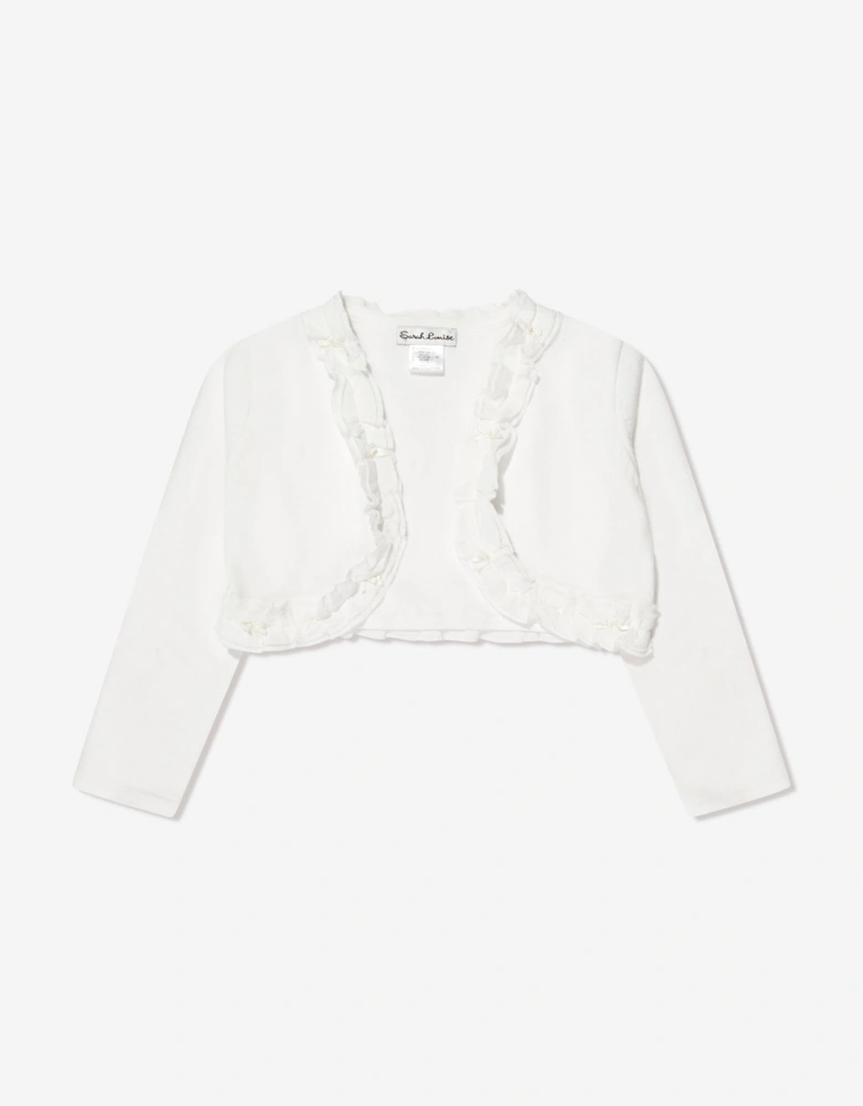 Girls Frilly Bolero in Ivory