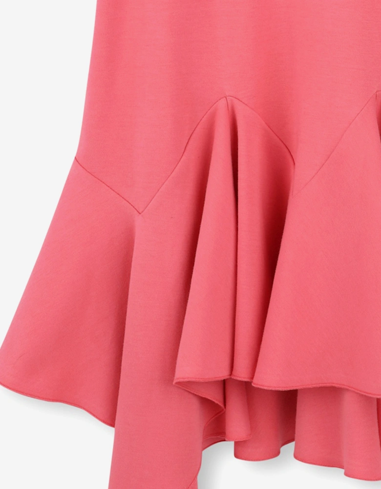 Girls Logo Ruffle Dress in Pink