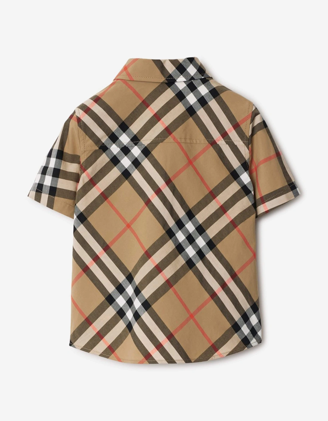 Baby Boys Owen Essential Check Shirt in Beige