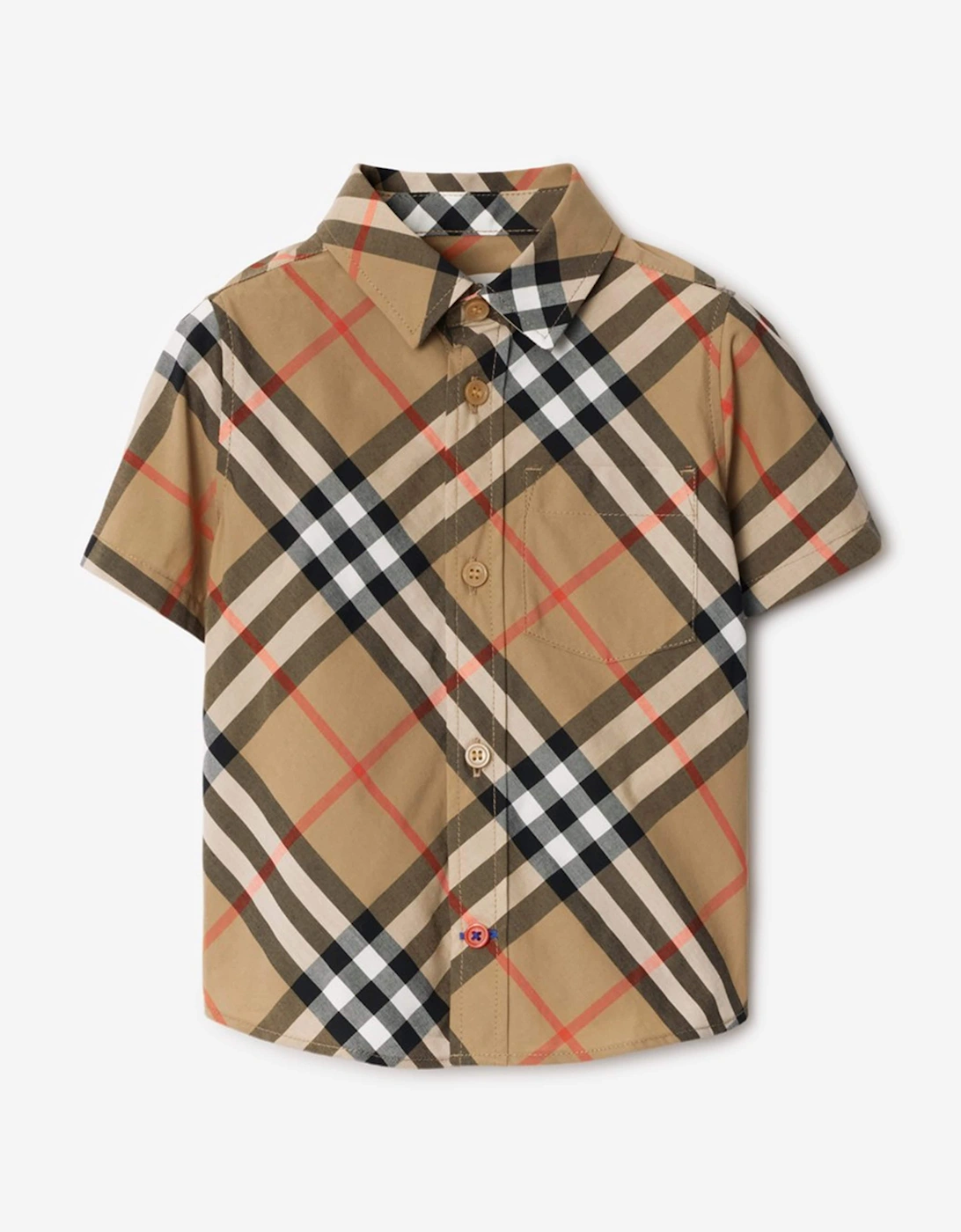 Baby Boys Owen Essential Check Shirt in Beige, 5 of 4
