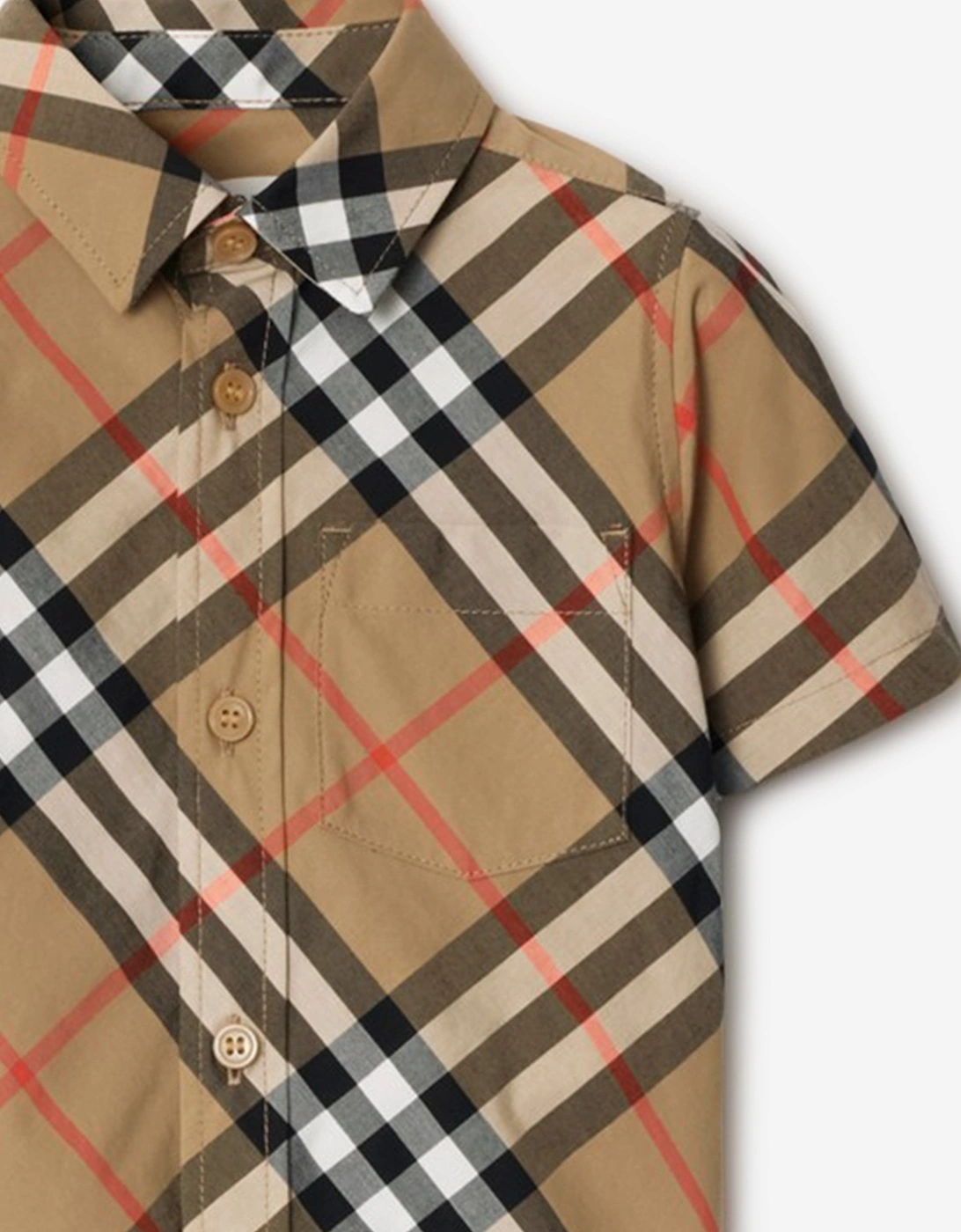 Baby Boys Owen Essential Check Shirt in Beige