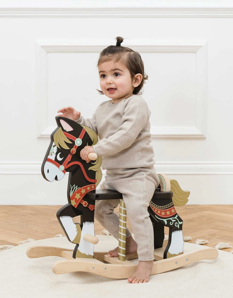 Classic Wooden Rocking Horse (W:65cm D:24cm H:55cm)