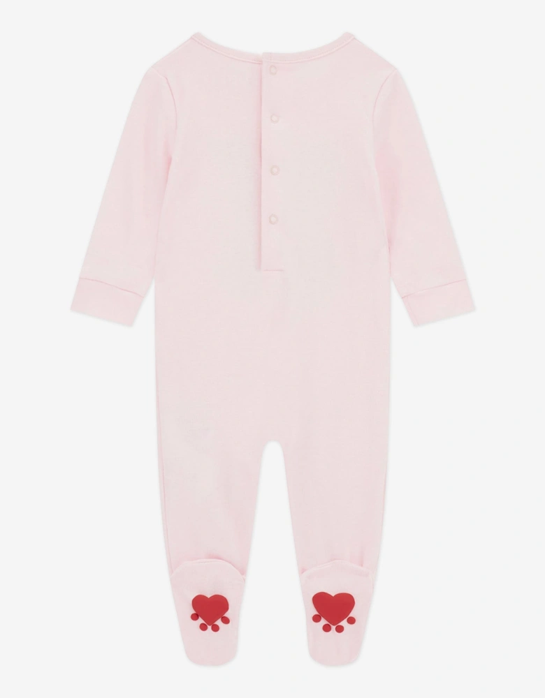 Baby Girls Teddy Bear Babygrow in Pink