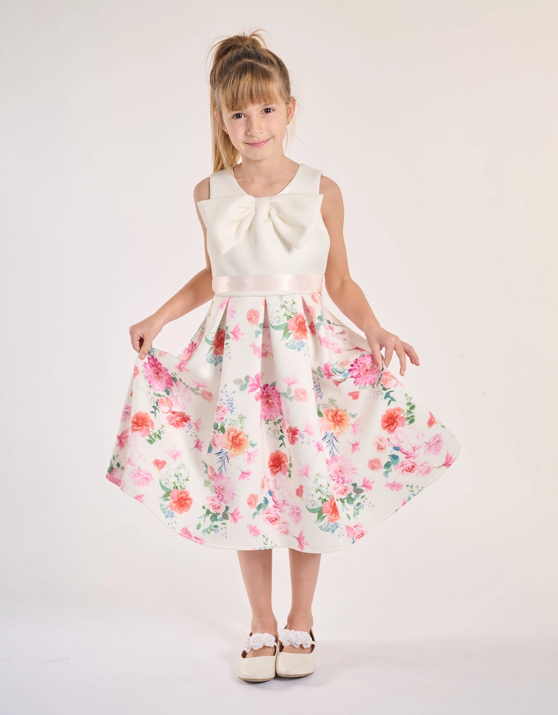 Girls Botanical Beauty Dress in White