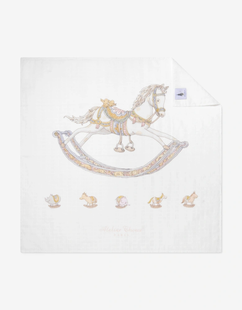 Baby Rocking Horse Swaddle in White (100cm)