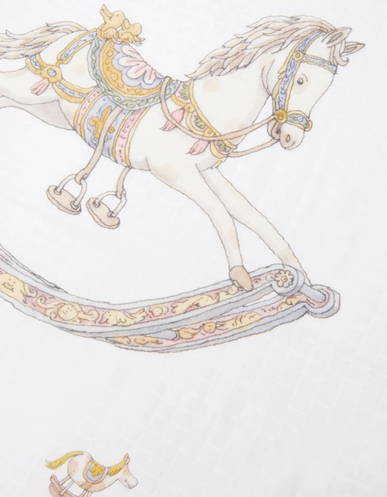 Baby Rocking Horse Swaddle in White (100cm)