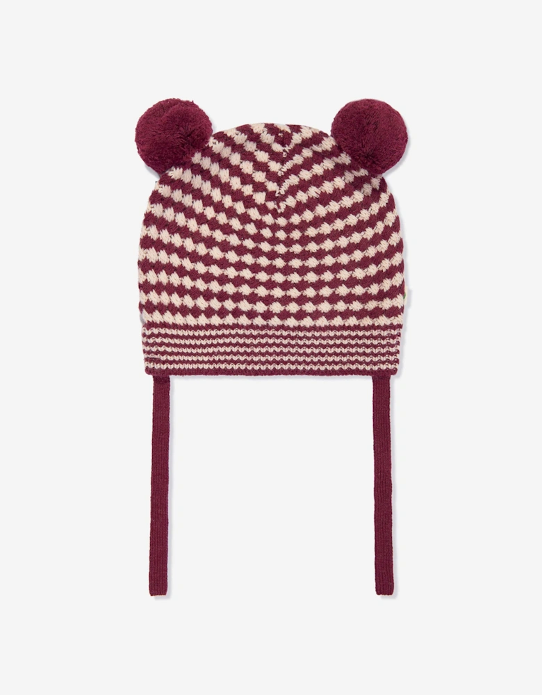 Baby Girls Hazel Chunky Checker Hat in Berry