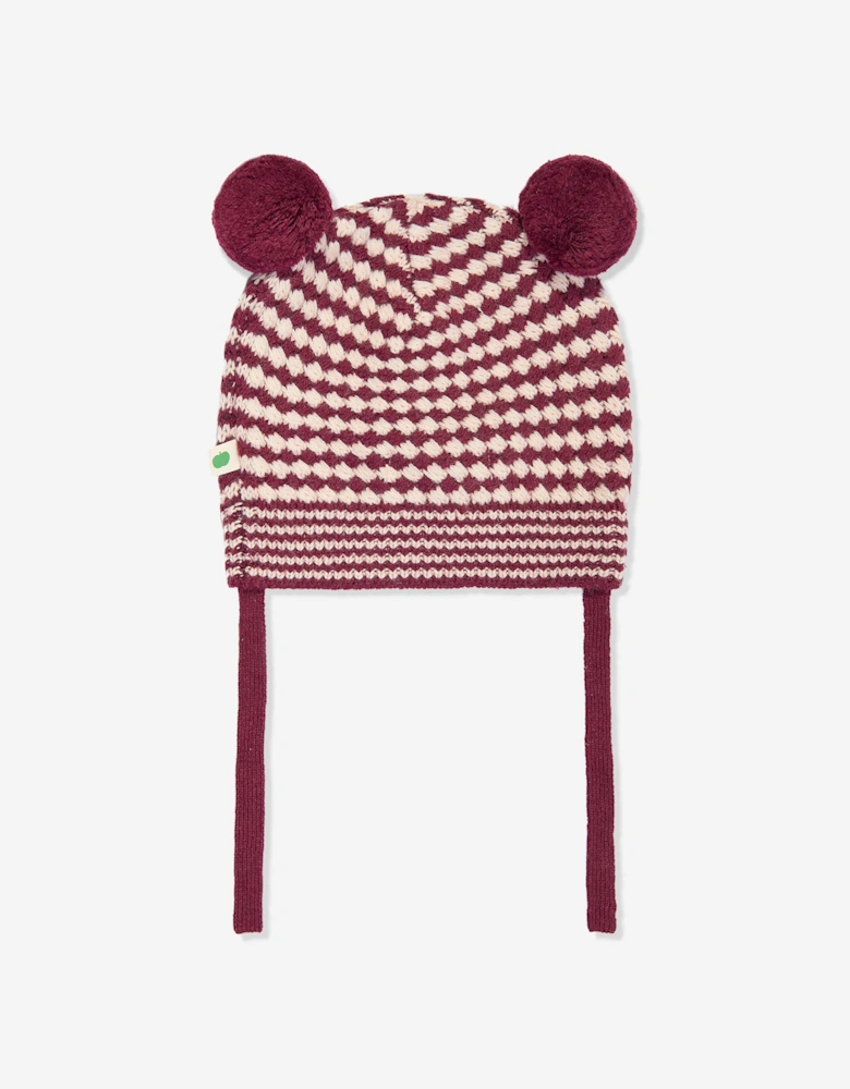Baby Girls Hazel Chunky Checker Hat in Berry
