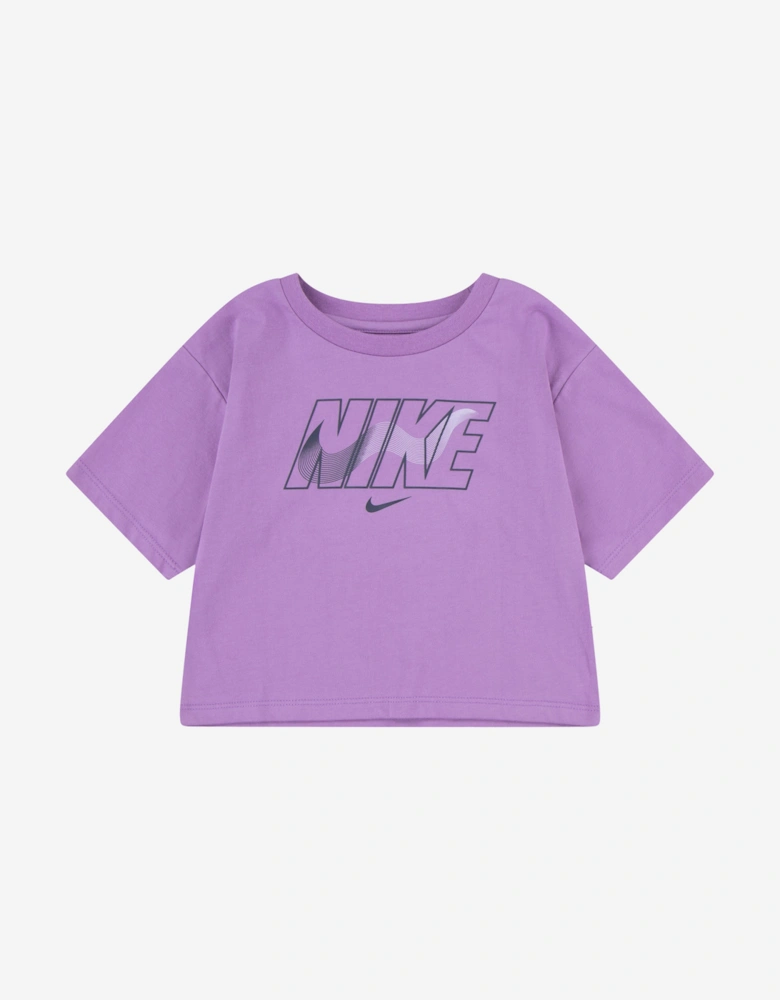 Girls Swoosh Motion Short Set in Blue