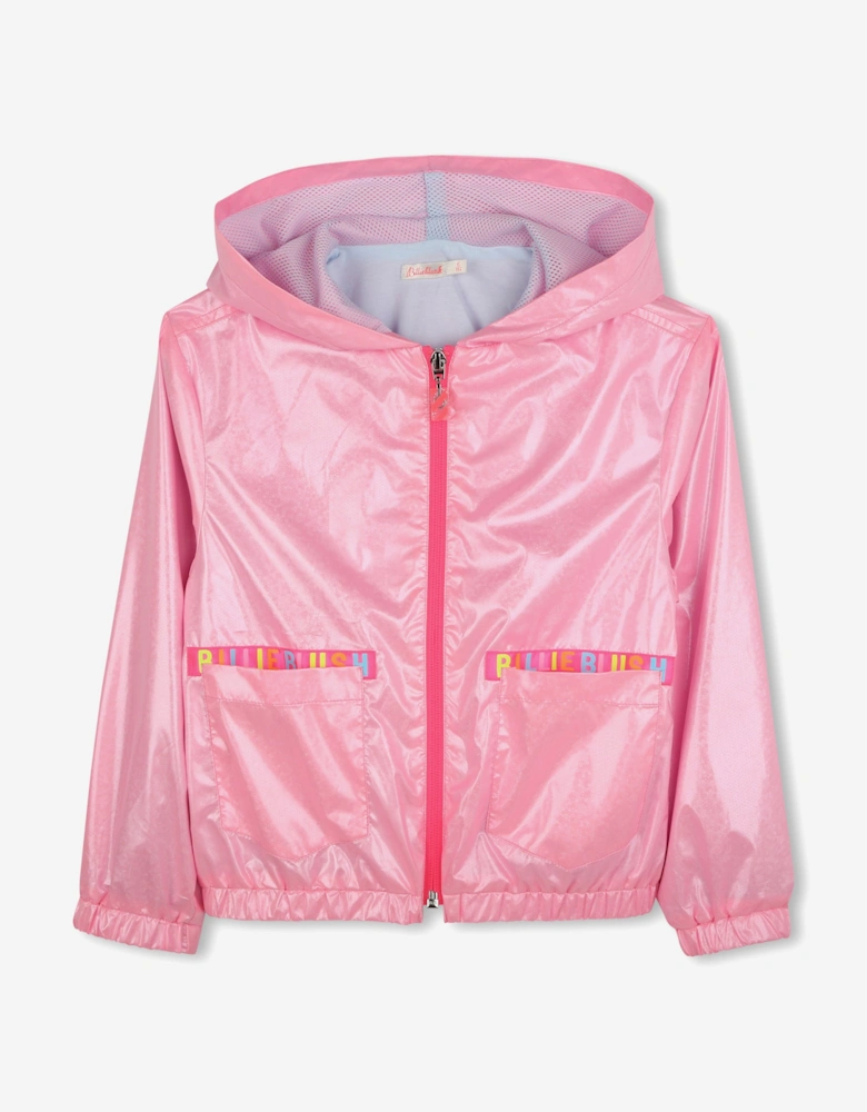 Billieblush Girls Hooded Windbreaker in Pink