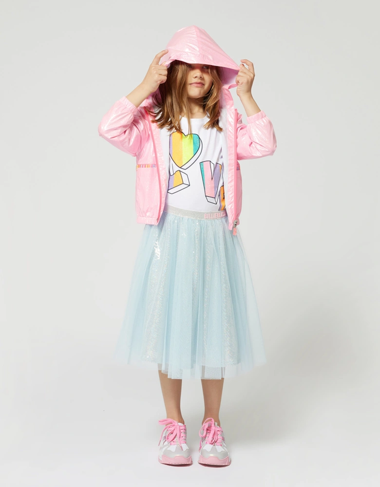 Billieblush Girls Hooded Windbreaker in Pink