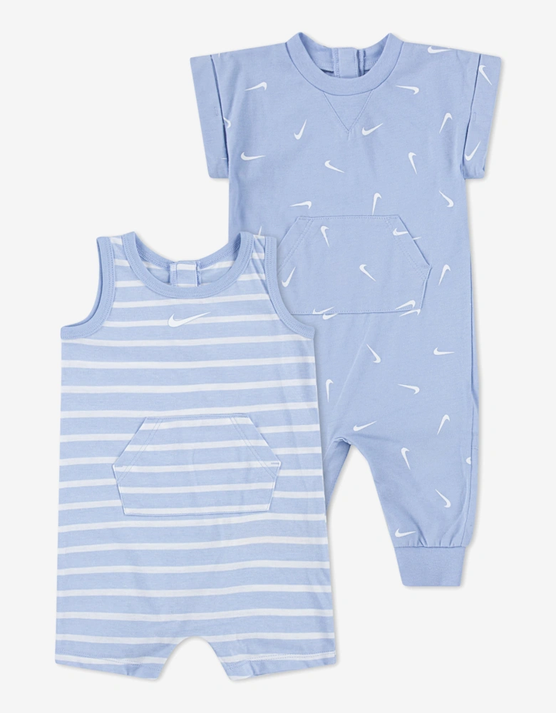 Baby Boys Essentials 2 Pack Romper Set in Blue