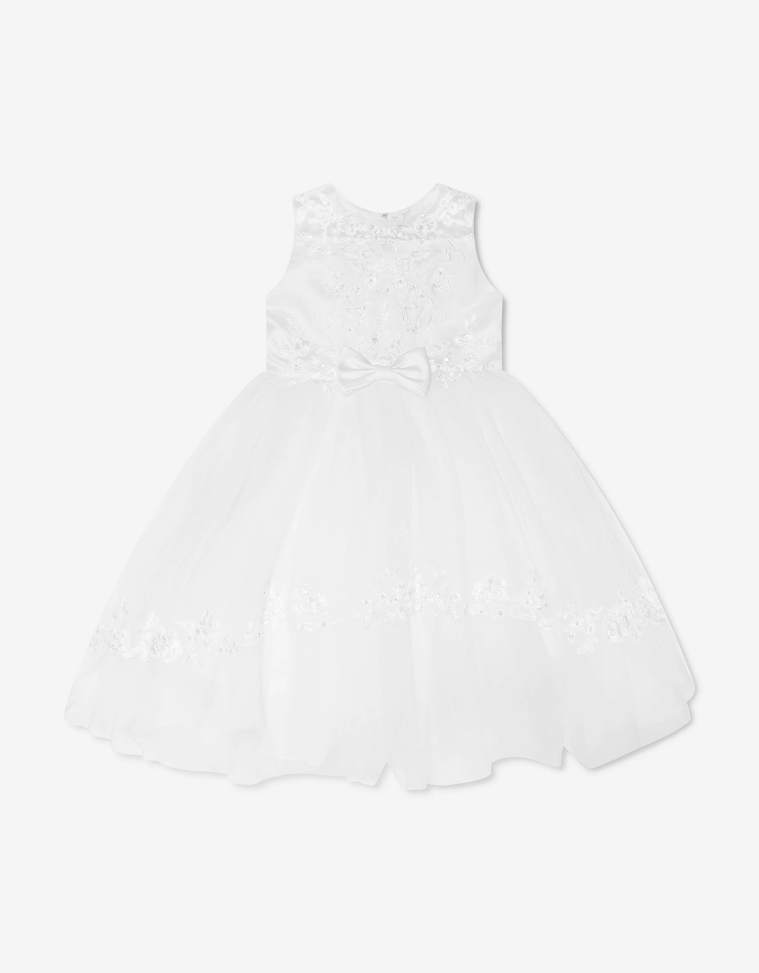 Girls Ceremonial Ballerina Length Dress in White, 5 of 4