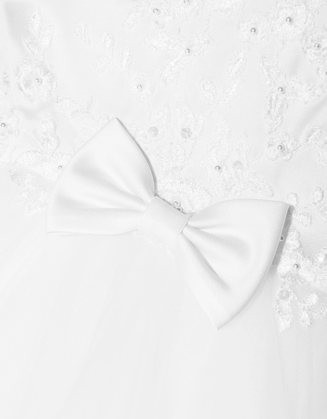 Girls Ceremonial Ballerina Length Dress in White