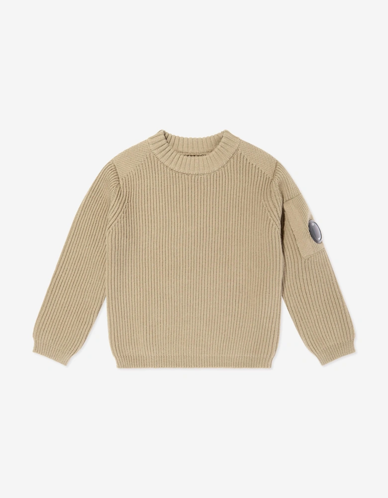 C.P. Company Boys Lens Jumper in Beige