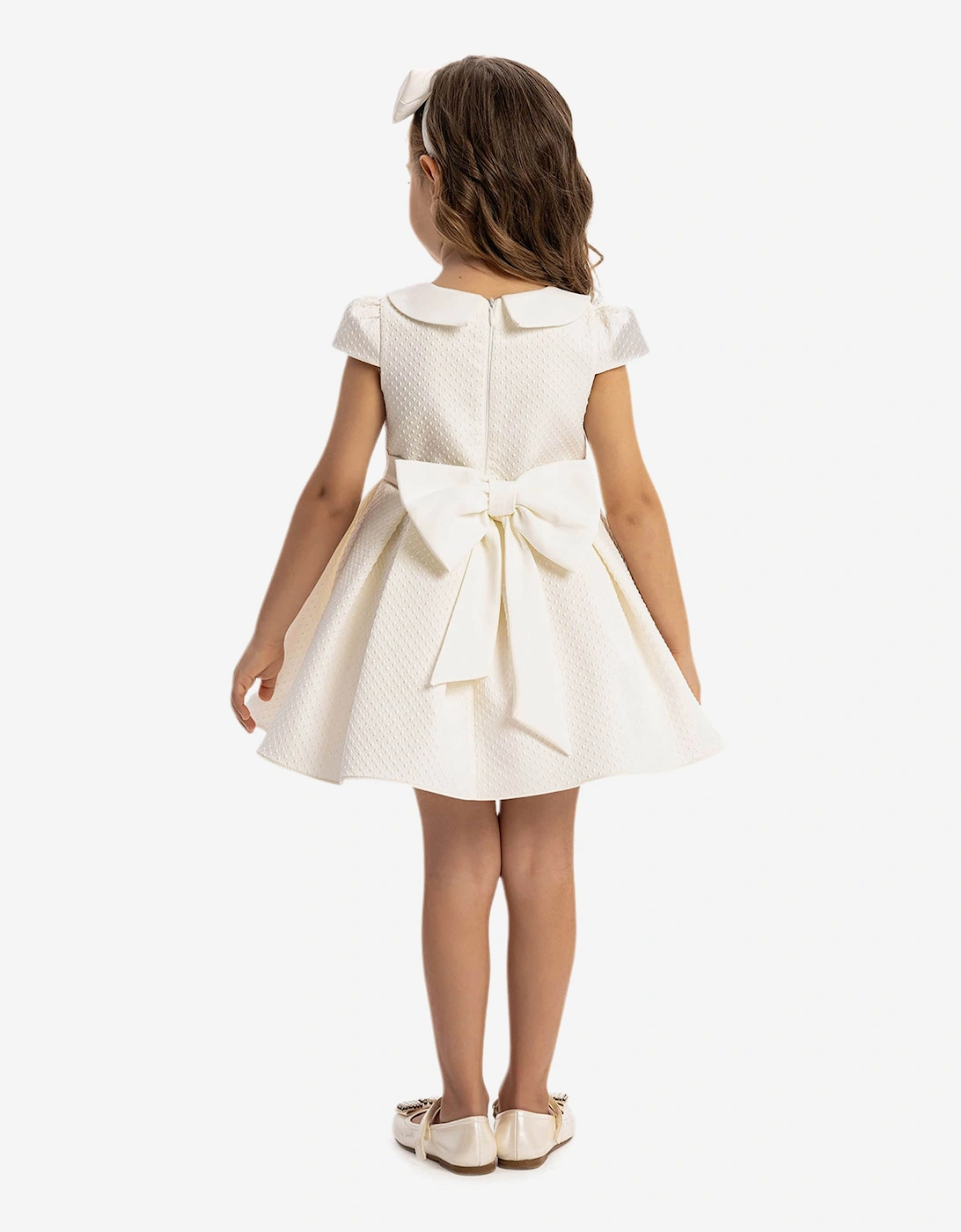 Baby Girls Dress with Headband in White