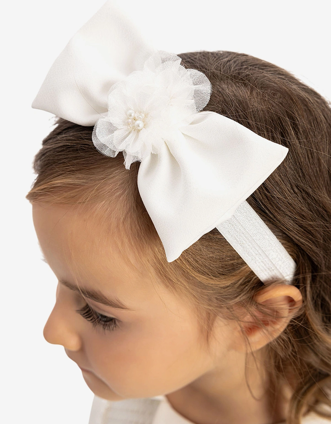 Baby Girls Dress with Headband in White