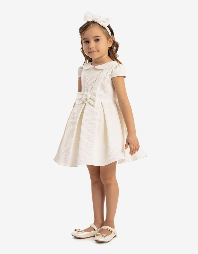 Baby Girls Dress with Headband in White