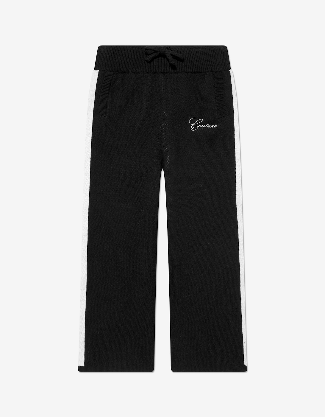 Kids Side Stripe Knitted Joggers in Black, 5 of 4