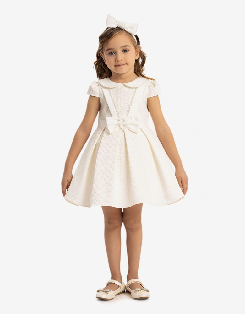 Baby Girls Dress with Headband in White