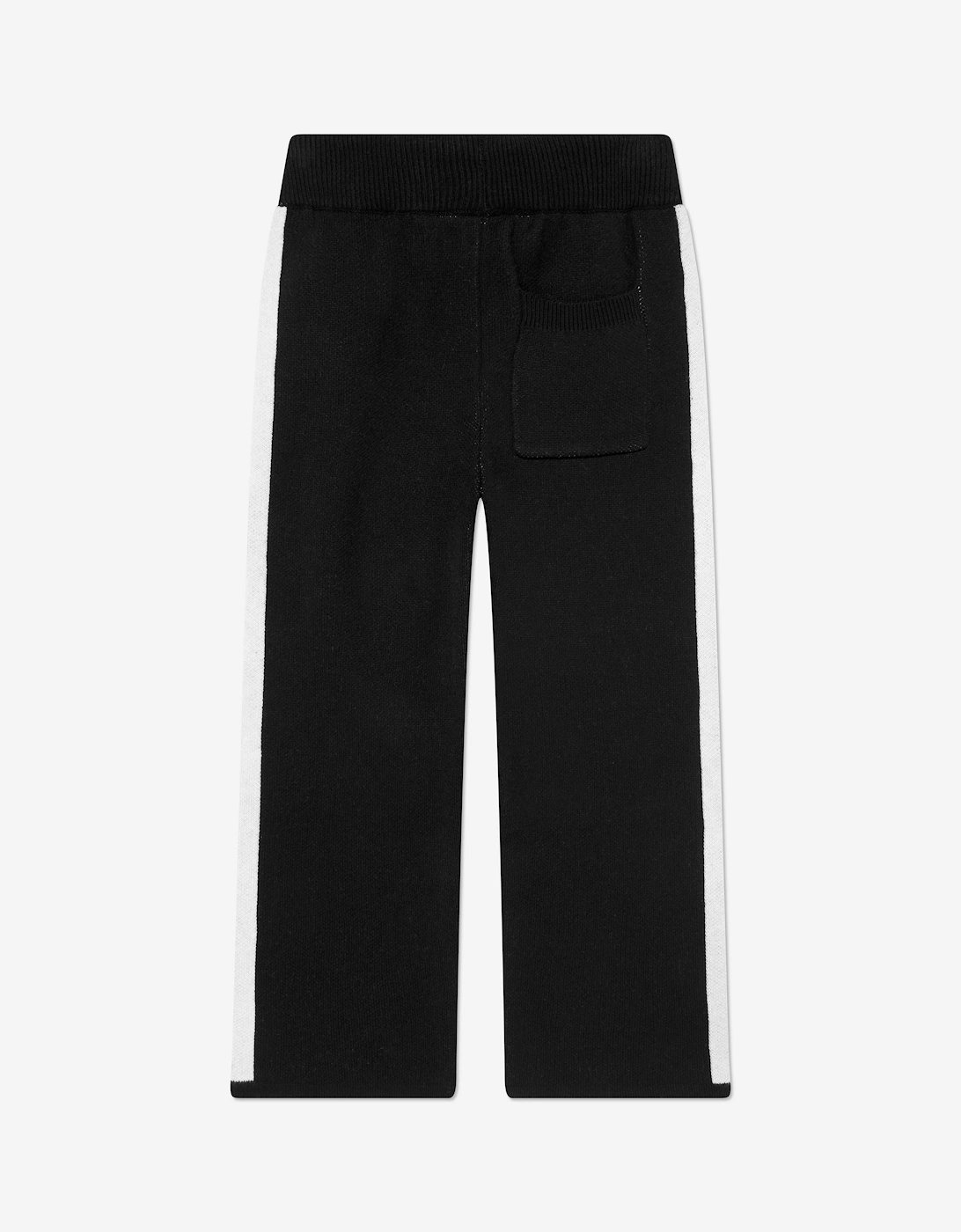 Kids Side Stripe Knitted Joggers in Black