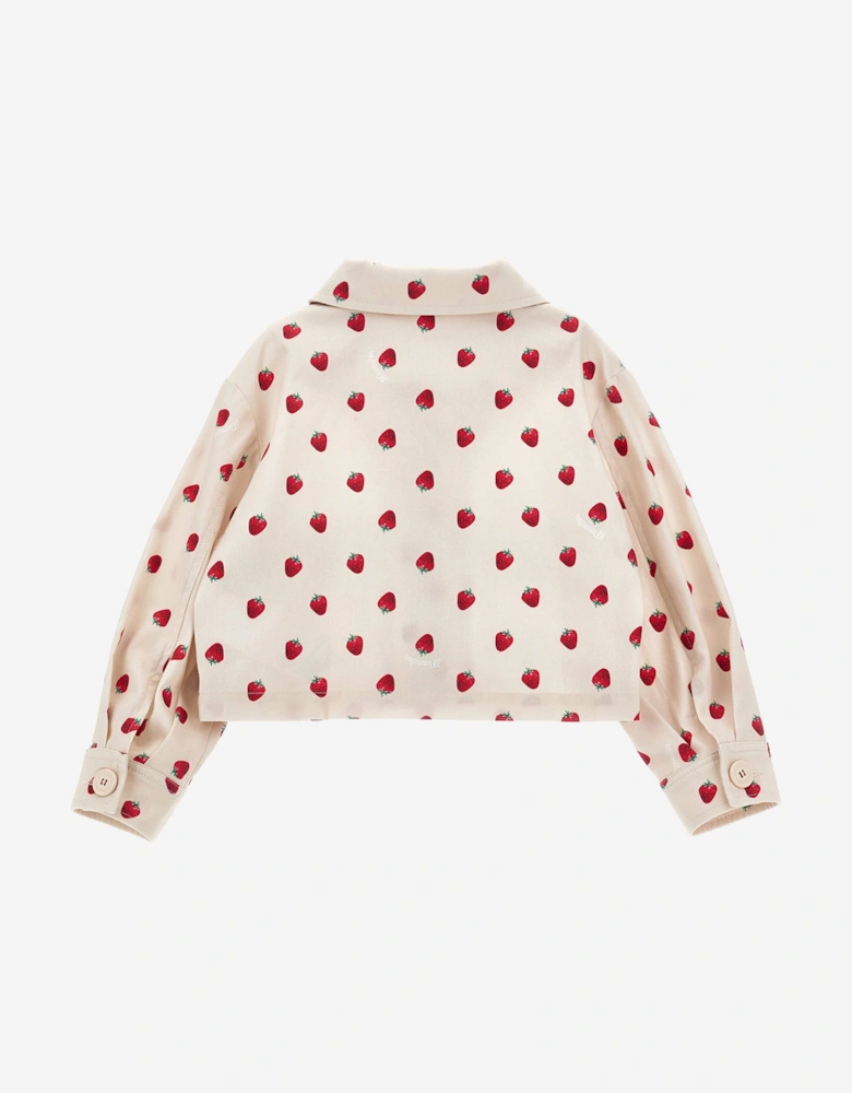 Girls Gabardine Jacket in Beige