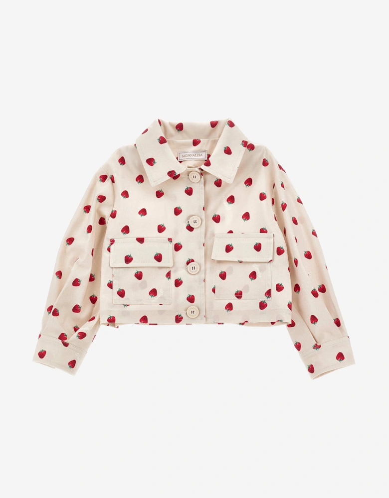 Girls Gabardine Jacket in Beige