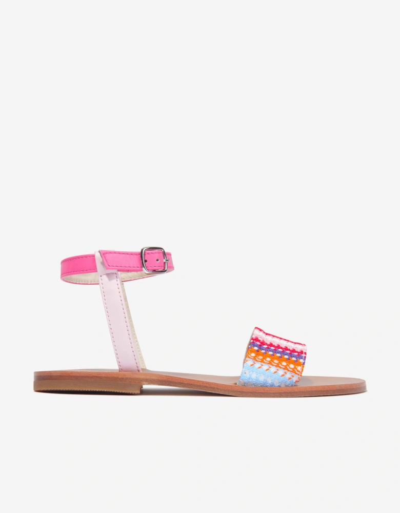 Girls Striped Sandals in Multicolour
