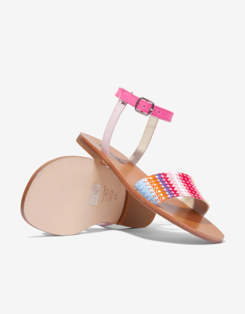 Girls Striped Sandals in Multicolour